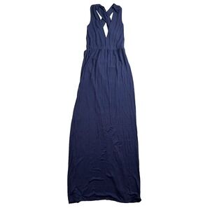 Krisa Maxi Dress Blue Womens XS Soft NWT Cross Back Sleeveless